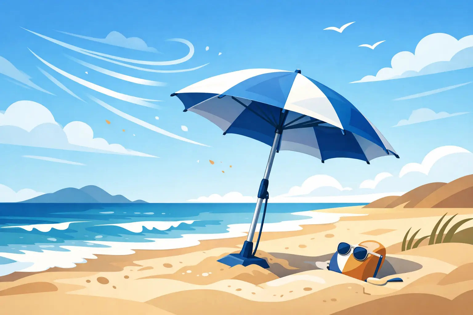 Windproof Beach Umbrella That Actually Works – Solbello